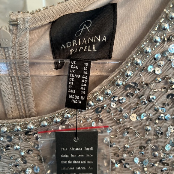 NWT Adrianna PaPell Short Sleeve Sequin Dress Size 10 - Picture 6 of 6